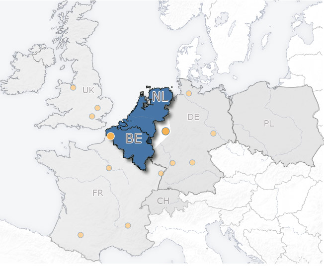 Onze vestigingen in België / Nederland